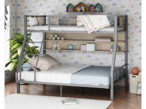 Двухъярусная кровать Гранада-1П 140 Серая в Златоусте - zlatoust.magazinmebel.ru | фото - изображение 1