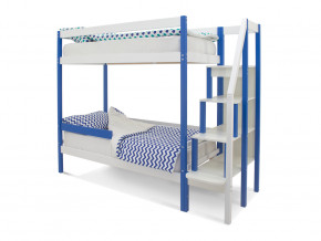 Двухъярусная кровать Svogen с бортиком синий-белый в Златоусте - zlatoust.magazinmebel.ru | фото - изображение 1