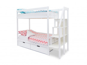 Двухъярусная кровать Svogen с ящиками белый в Златоусте - zlatoust.magazinmebel.ru | фото - изображение 1