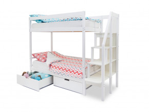 Двухъярусная кровать Svogen с ящиками белый в Златоусте - zlatoust.magazinmebel.ru | фото - изображение 2