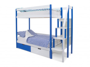 Двухъярусная кровать Svogen с ящиками сине-белый в Златоусте - zlatoust.magazinmebel.ru | фото - изображение 1