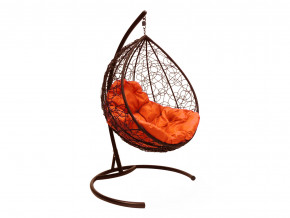 Кокон Капля ротанг оранжевая подушка в Златоусте - zlatoust.magazinmebel.ru | фото - изображение 1