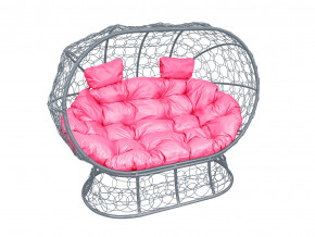 Кокон Лежебока на подставке с ротангом розовая подушка в Златоусте - zlatoust.magazinmebel.ru | фото