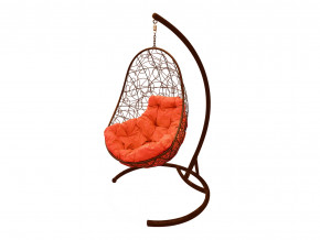 Кокон Овал с ротангом оранжевая подушка в Златоусте - zlatoust.magazinmebel.ru | фото