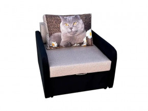 Кресло кровать Канзасик с подлокотниками кот с ромашками-2 в Златоусте - zlatoust.magazinmebel.ru | фото - изображение 1