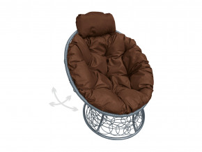Кресло Папасан мини пружинка с ротангом коричневая подушка в Златоусте - zlatoust.magazinmebel.ru | фото - изображение 1