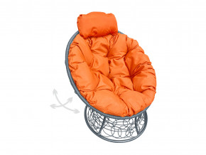 Кресло Папасан мини пружинка с ротангом оранжевая подушка в Златоусте - zlatoust.magazinmebel.ru | фото