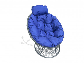 Кресло Папасан мини пружинка с ротангом синяя подушка в Златоусте - zlatoust.magazinmebel.ru | фото - изображение 1