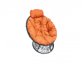 Кресло Папасан мини с ротангом оранжевая подушка в Златоусте - zlatoust.magazinmebel.ru | фото
