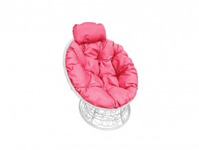Кресло Папасан мини с ротангом розовая подушка в Златоусте - zlatoust.magazinmebel.ru | фото