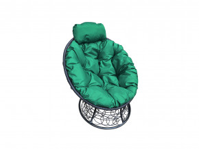 Кресло Папасан мини с ротангом зелёная подушка в Златоусте - zlatoust.magazinmebel.ru | фото - изображение 1