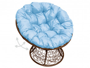 Кресло Папасан пружинка с ротангом голубая подушка в Златоусте - zlatoust.magazinmebel.ru | фото - изображение 1