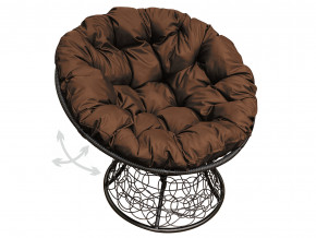 Кресло Папасан пружинка с ротангом коричневая подушка в Златоусте - zlatoust.magazinmebel.ru | фото