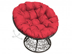 Кресло Папасан пружинка с ротангом красная подушка в Златоусте - zlatoust.magazinmebel.ru | фото - изображение 1