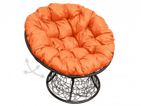 Кресло Папасан пружинка с ротангом оранжевая подушка в Златоусте - zlatoust.magazinmebel.ru | фото