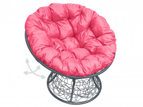 Кресло Папасан пружинка с ротангом розовая подушка в Златоусте - zlatoust.magazinmebel.ru | фото - изображение 1