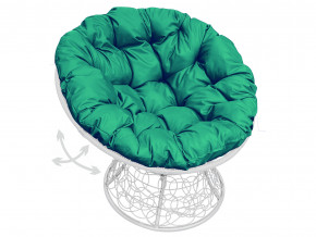 Кресло Папасан пружинка с ротангом зелёная подушка в Златоусте - zlatoust.magazinmebel.ru | фото - изображение 1