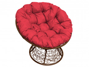 Кресло Папасан с ротангом красная подушка в Златоусте - zlatoust.magazinmebel.ru | фото - изображение 1