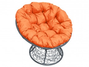 Кресло Папасан с ротангом оранжевая подушка в Златоусте - zlatoust.magazinmebel.ru | фото