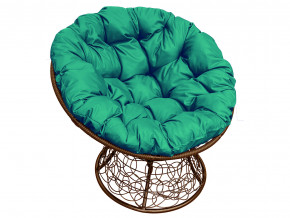 Кресло Папасан с ротангом зелёная подушка в Златоусте - zlatoust.magazinmebel.ru | фото - изображение 1