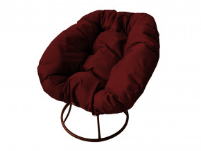 Кресло Пончик без ротанга бордовая подушка в Златоусте - zlatoust.magazinmebel.ru | фото - изображение 1