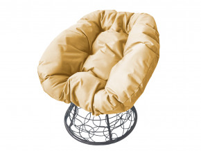Кресло Пончик с ротангом бежевая подушка в Златоусте - zlatoust.magazinmebel.ru | фото