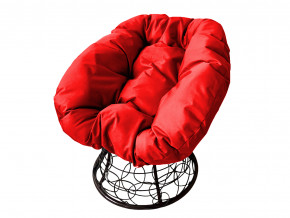 Кресло Пончик с ротангом красная подушка в Златоусте - zlatoust.magazinmebel.ru | фото