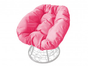 Кресло Пончик с ротангом розовая подушка в Златоусте - zlatoust.magazinmebel.ru | фото