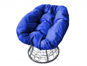 Кресло Пончик с ротангом синяя подушка в Златоусте - zlatoust.magazinmebel.ru | фото