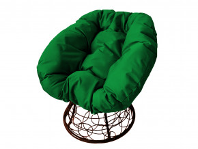 Кресло Пончик с ротангом зелёная подушка в Златоусте - zlatoust.magazinmebel.ru | фото