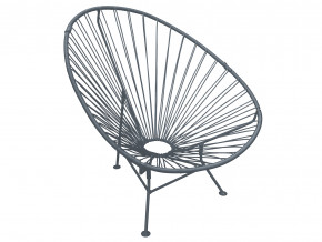Кресло Ракушка с ротангом серый в Златоусте - zlatoust.magazinmebel.ru | фото