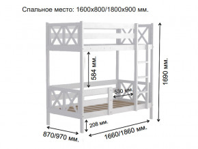 Кровать 2-х ярусная Аист-2 Классика белый 1800х900 мм в Златоусте - zlatoust.magazinmebel.ru | фото - изображение 2