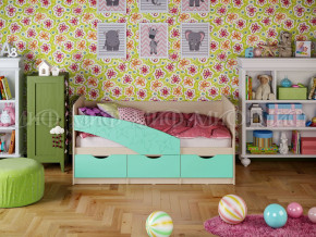 Кровать Бабочки 1600 Бирюза матовая в Златоусте - zlatoust.magazinmebel.ru | фото - изображение 1