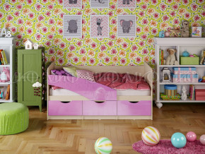 Кровать Бабочки 1600 Сиреневый металлик в Златоусте - zlatoust.magazinmebel.ru | фото - изображение 1