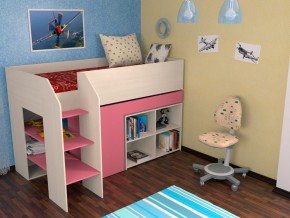 Кровать чердак Теремок 2 Розовый в Златоусте - zlatoust.magazinmebel.ru | фото - изображение 1