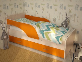 Кровать детская Максимка млечный дуб-оранж в Златоусте - zlatoust.magazinmebel.ru | фото