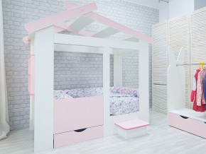 Кровать детская Теремок без ящика розовая в Златоусте - zlatoust.magazinmebel.ru | фото - изображение 2
