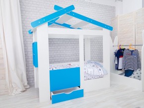 Кровать детская Теремок с ящиком лазурь в Златоусте - zlatoust.magazinmebel.ru | фото - изображение 1