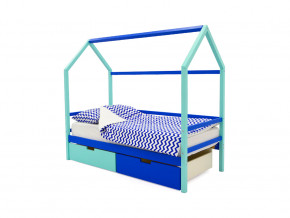 Кровать-домик Svogen с ящиками мятно-синий в Златоусте - zlatoust.magazinmebel.ru | фото - изображение 1