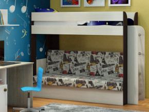 Кровать двухъярусная Карамель 75 венге ткань биг бен в Златоусте - zlatoust.magazinmebel.ru | фото