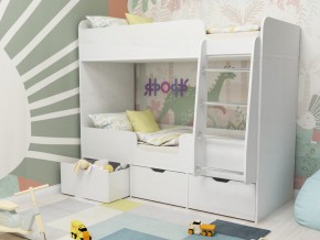 Кровать двухъярусная Малыш двойняшка белый в Златоусте - zlatoust.magazinmebel.ru | фото - изображение 1