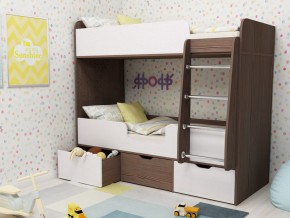 Кровать двухъярусная Малыш двойняшка бодега-белый в Златоусте - zlatoust.magazinmebel.ru | фото