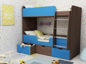 Кровать двухъярусная Малыш двойняшка бодега-голубой в Златоусте - zlatoust.magazinmebel.ru | фото