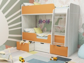 Кровать двухъярусная Малыш двойняшка винтерберг-оранжевый в Златоусте - zlatoust.magazinmebel.ru | фото