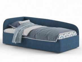 Кровать мягкая Денди на латах рогожка синяя в Златоусте - zlatoust.magazinmebel.ru | фото