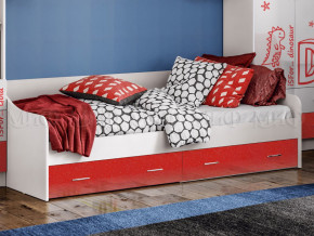 Кровать с ящиками Вега Алфавит Красный в Златоусте - zlatoust.magazinmebel.ru | фото