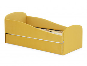 Кровать с ящиком Letmo горчичный (велюр) в Златоусте - zlatoust.magazinmebel.ru | фото