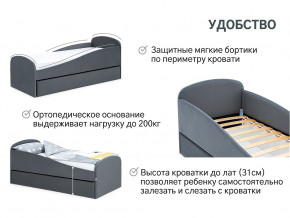 Кровать с ящиком Letmo графит (велюр) в Златоусте - zlatoust.magazinmebel.ru | фото - изображение 11