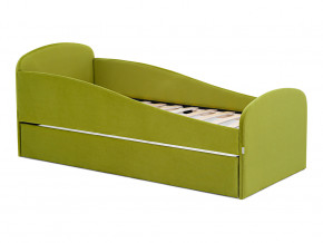 Кровать с ящиком Letmo оливковый (велюр) в Златоусте - zlatoust.magazinmebel.ru | фото