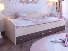 Кровать с выкатными ящиками Дуб молочный-Бодего в Златоусте - zlatoust.magazinmebel.ru | фото